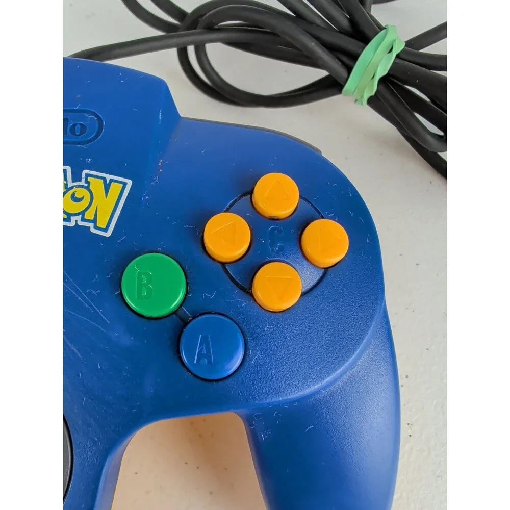 Nintendo 64 Pokemon Edition N64 Controller Blue & Yellow GOOD Rare
